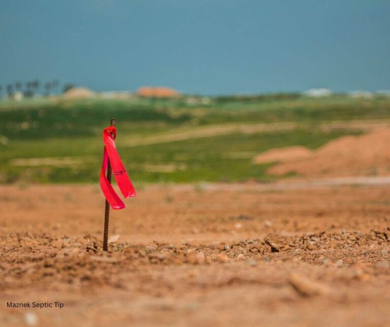 Red flag coming out of dirt