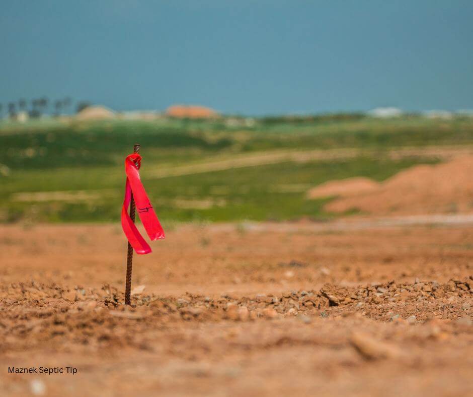 Red flag coming out of dirt