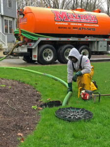 pumping out residential septic tank