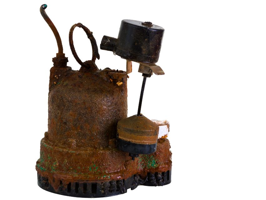Old rusted septic pump